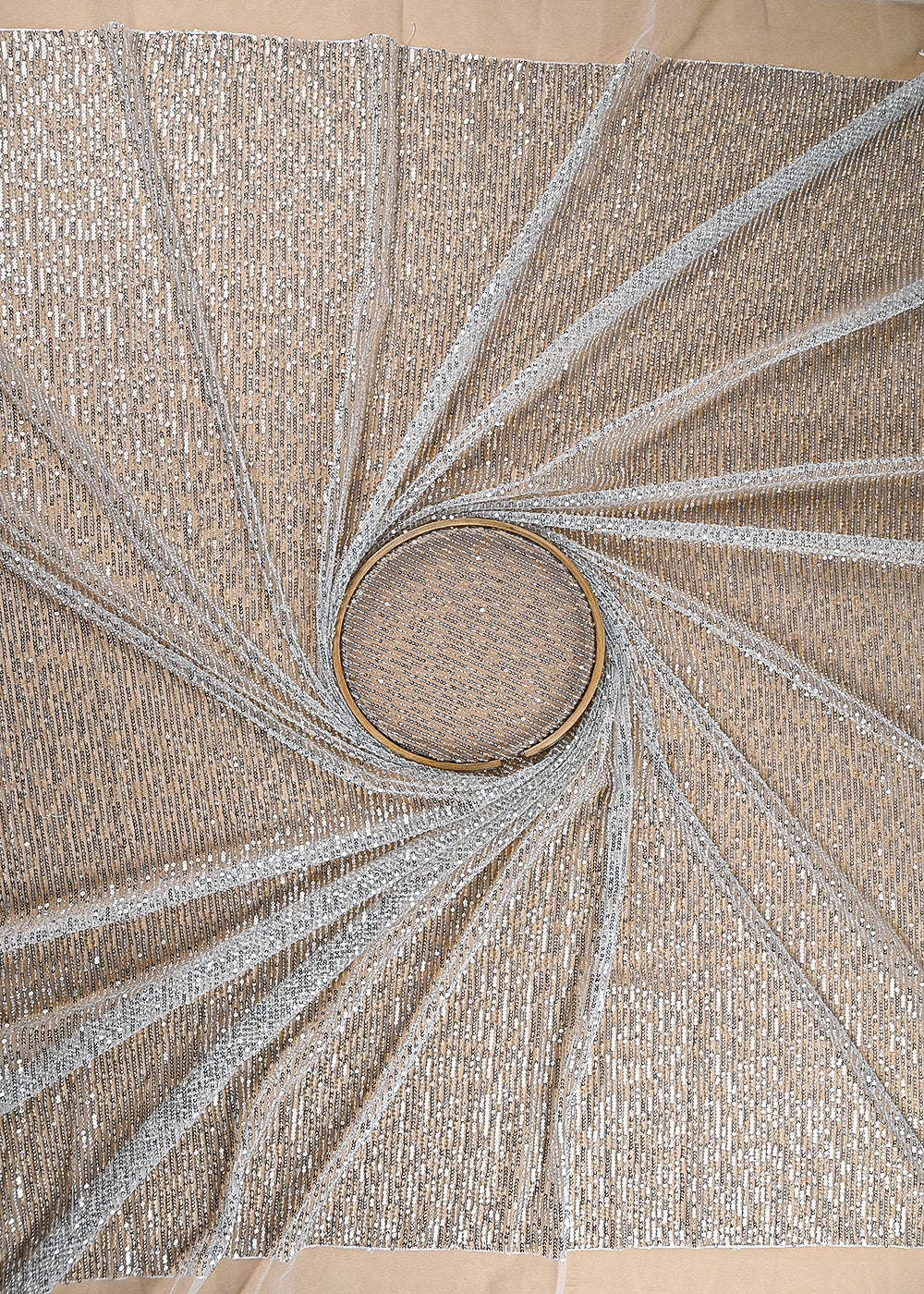 Krystle D'Souza Inspired Edition | Silver Embroidered Net Unstitched Fabric 22058