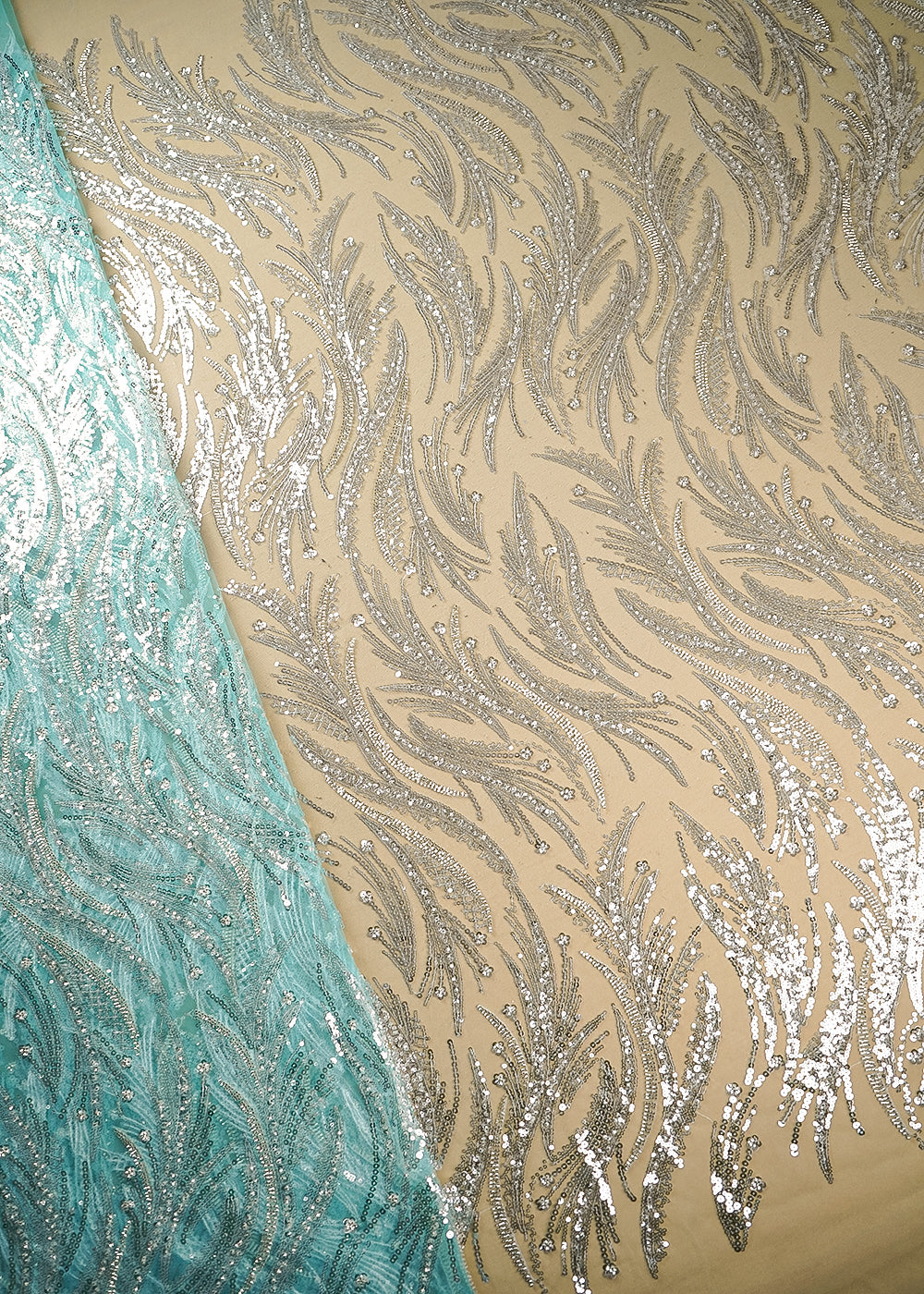 Sky-Blue-Imported-Net-Fabric-With-All-Over-Sequins-And-Beads-Work-22086-net-view