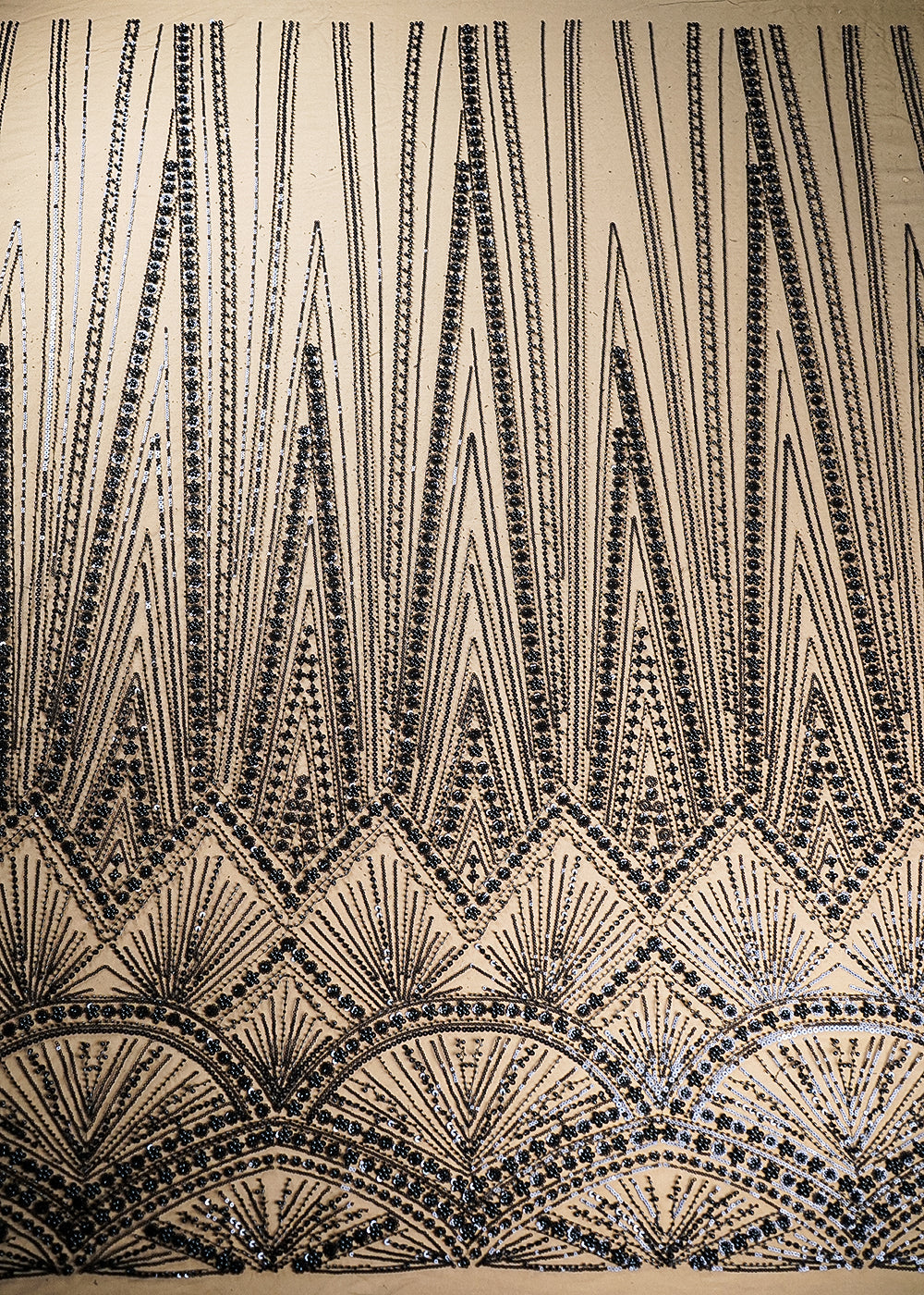 Black-Imported-Net-Fabric-With-All-Over-Sequins-And-Beads-Work-With-One-Side-Border-22092-work-view