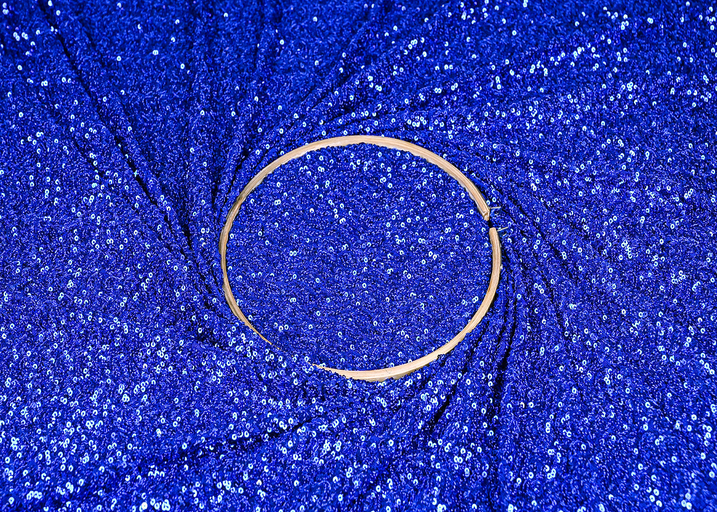 Royal Blue Net Fabric With All Over Sequins Work 22120