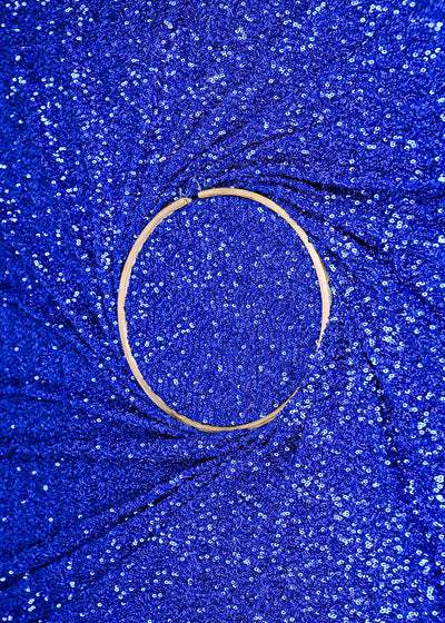Royal Blue Net Fabric With All Over Sequins Work 22120