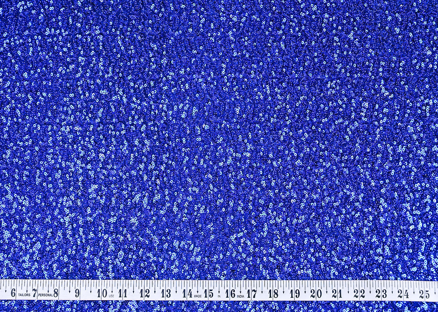 Royal Blue Net Fabric With All Over Sequins Work 22120