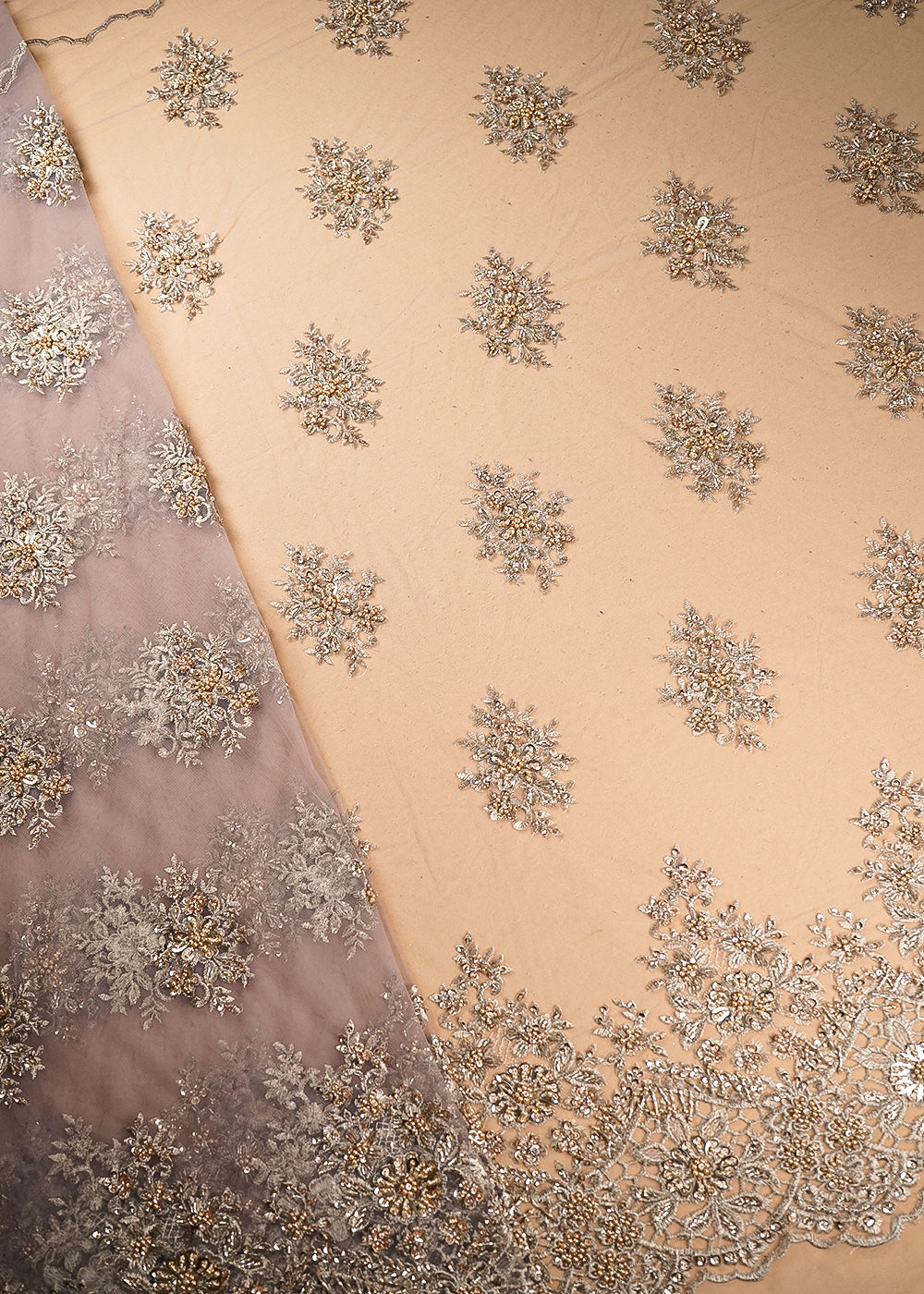 Lavender-Imported-Net-Fabric-With-All-Over-Sequins,-Katdana,-Bead-And-Zari-Work-With-One-Side-Border-22123-net-view