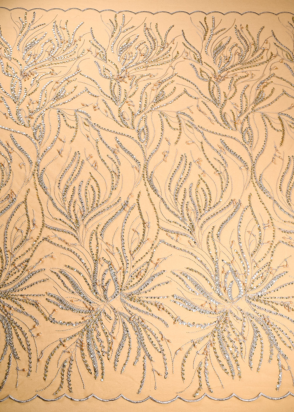 Golden-Net-Fabric-With-All-Over-Bead-And-Sequins-Work-With-Hangings-And-Two-Side-Scalloped-Edges-22136-design-view