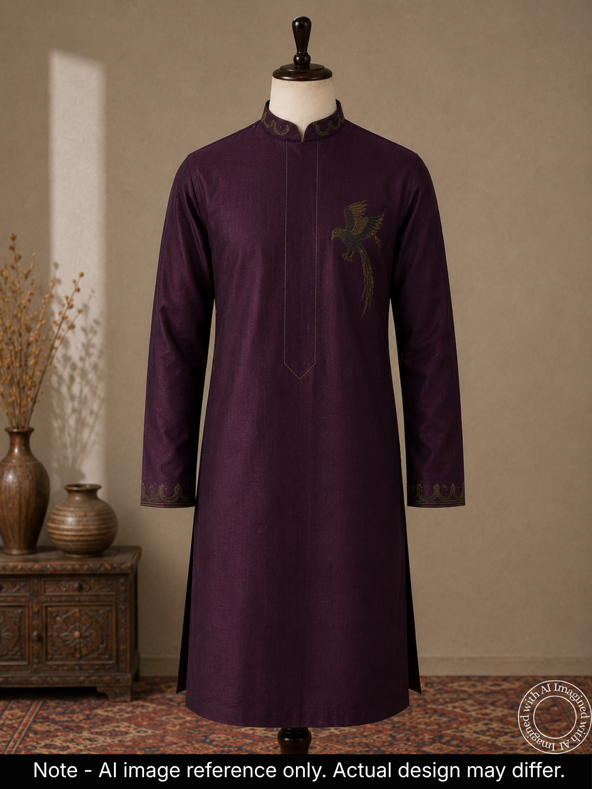 The Kohinoor - Unstitched Purple Kurta Fabric For Men 22187