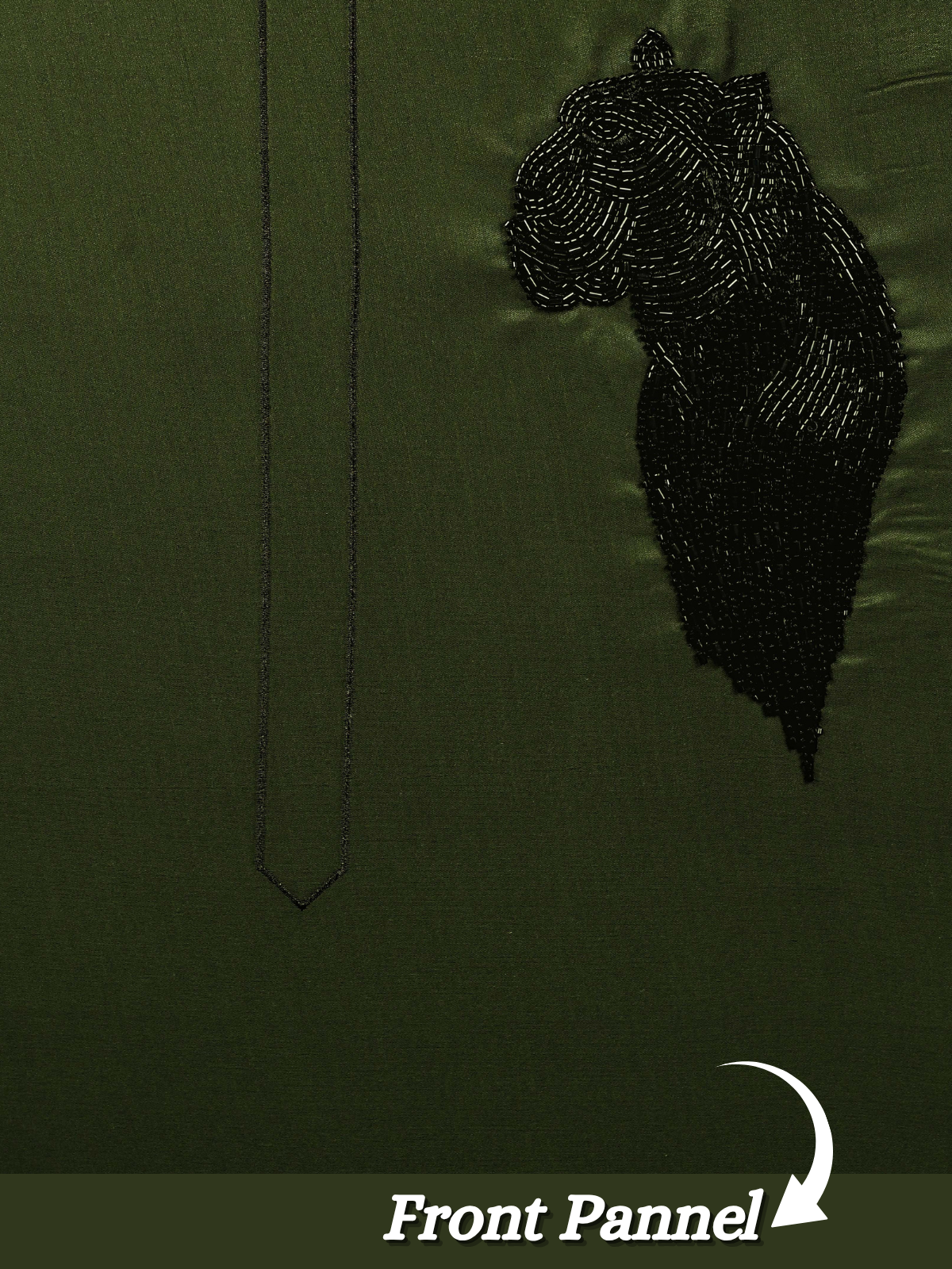 The Kohinoor - Unstitched Dark Mehendi Green Kurta Fabric For Men 22188