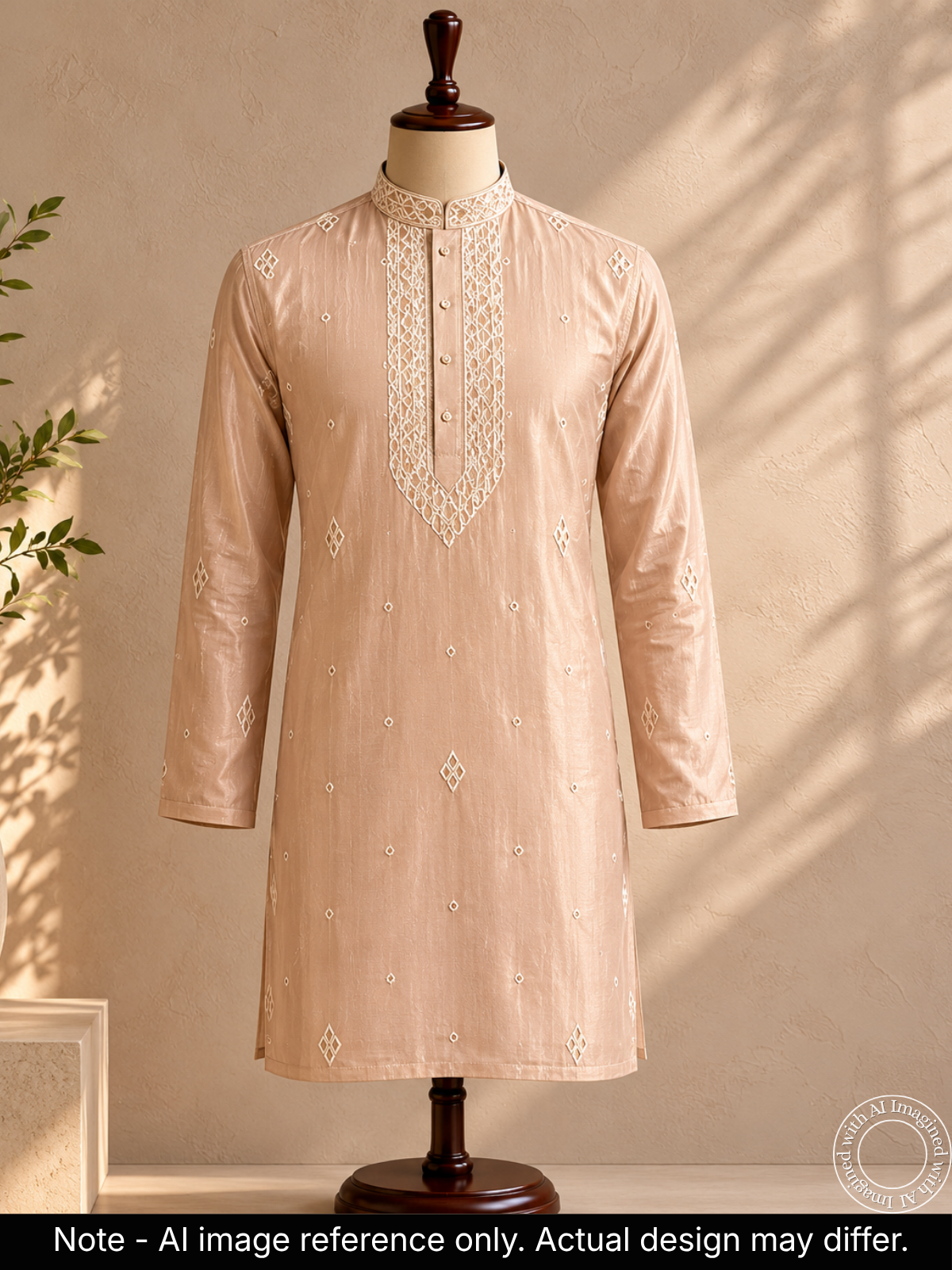 the-kohinoor-unstitched-light-peach-kurta-fabric-for-men-22191-front-view