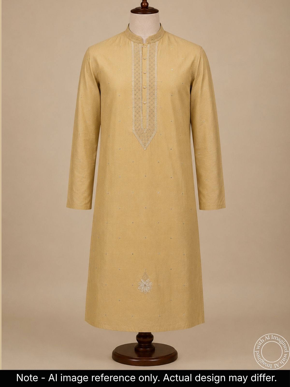 The Kohinoor - Unstitched Creme Kurta Fabric For Men 22193