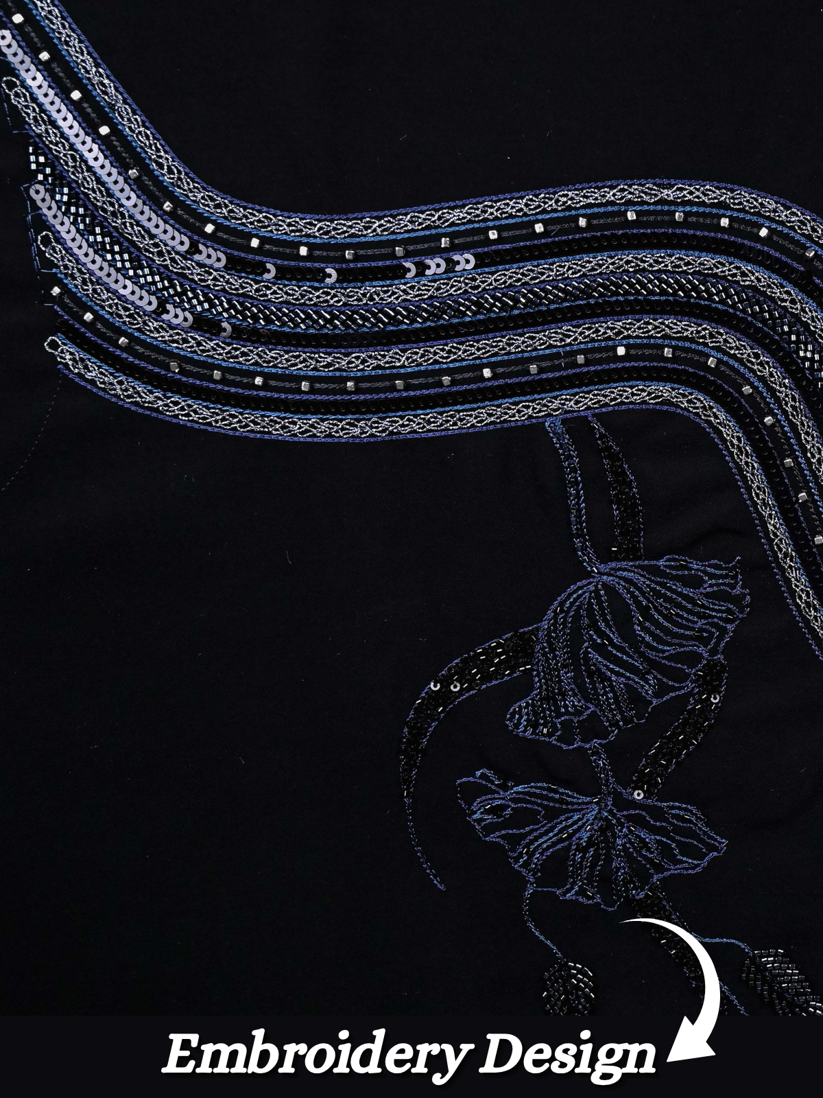 The Riwaayat - Unstitched Black Jodhpuri Jacket Fabric For Men 22198