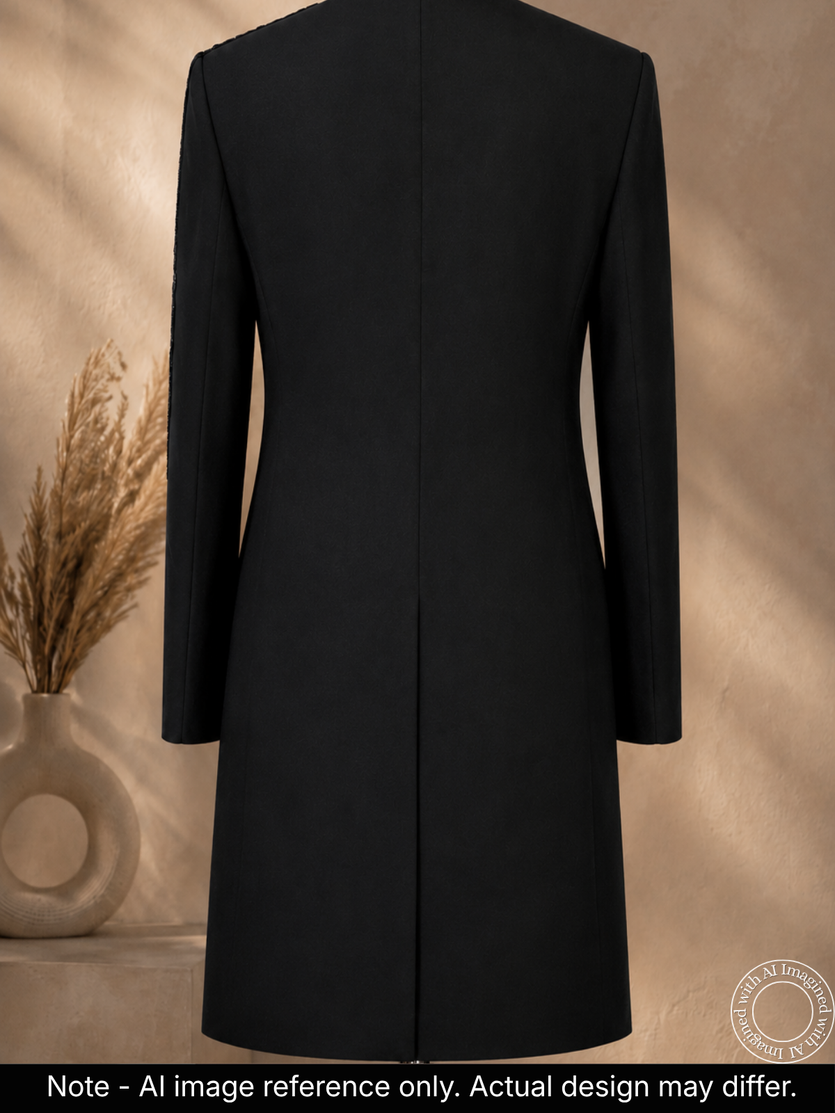 The Virasat - Unstitched Black Indowestern Fabric For Men 22200