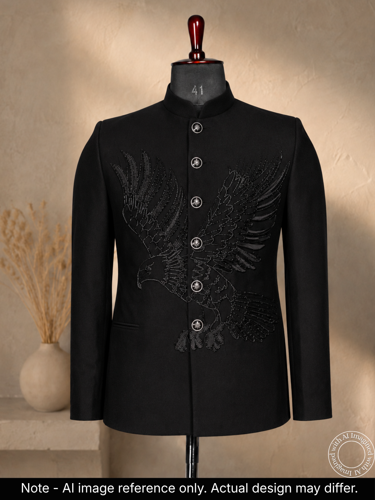 The-Riwaayat---Unstitched-Navy-Blue-Jodhpuri-Jacket-Fabric-For-Men-22201-front-view