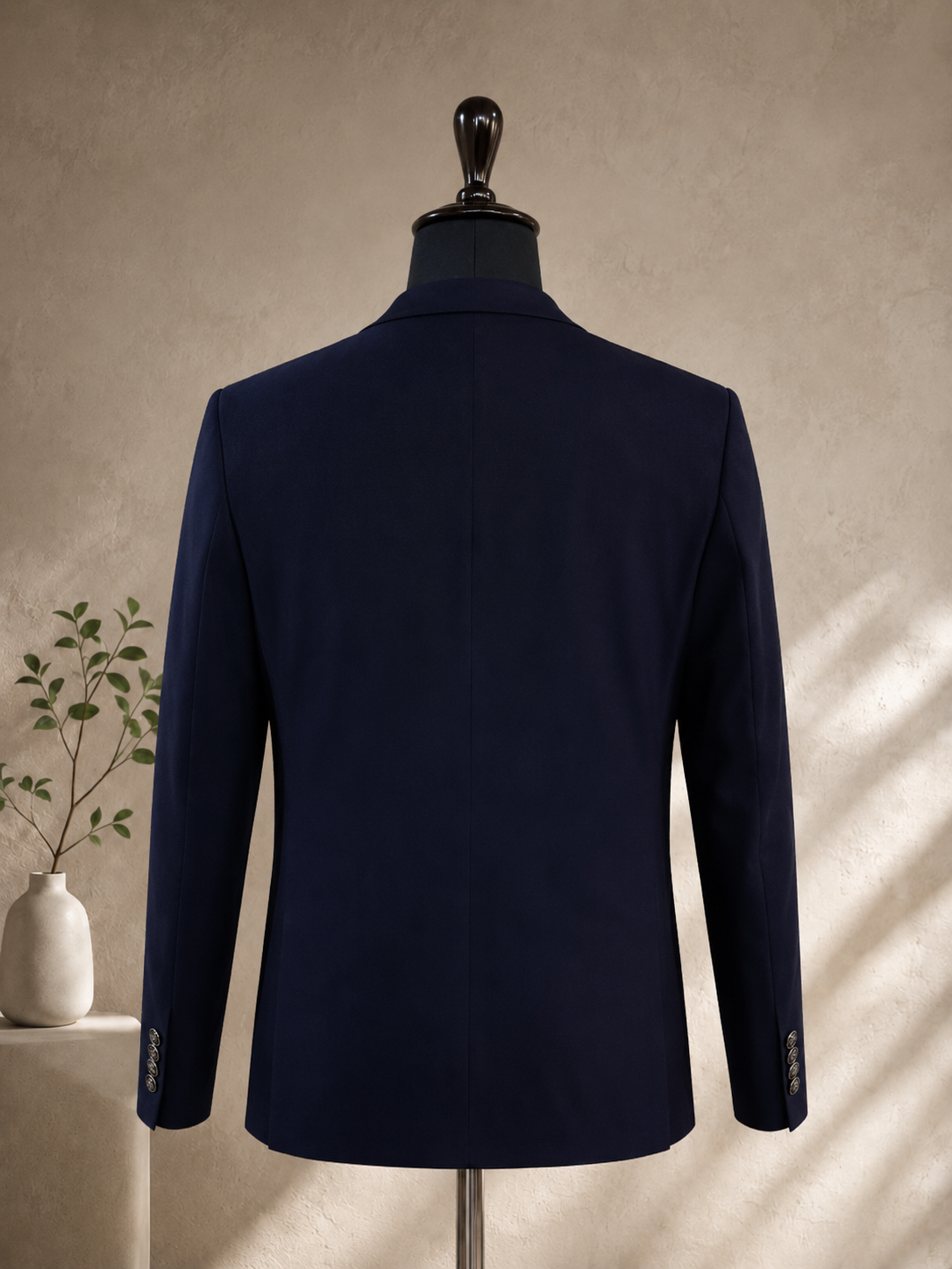 The Virasat - Unstitched Navy Blue Indowestern Fabric For Men 22202
