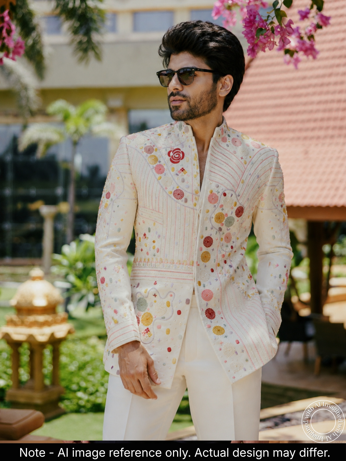 The Riwaayat - Unstitched Off White Jodhpuri Jacket Fabric For Men 22203