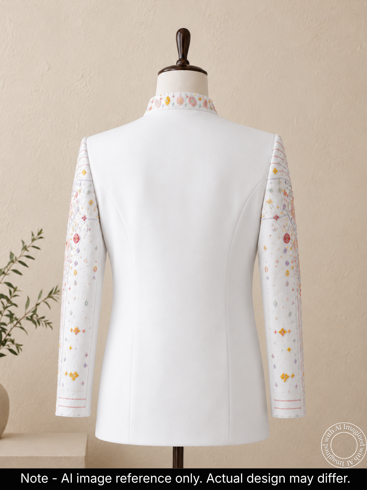 The Riwaayat - Unstitched Off White Jodhpuri Jacket Fabric For Men 22203