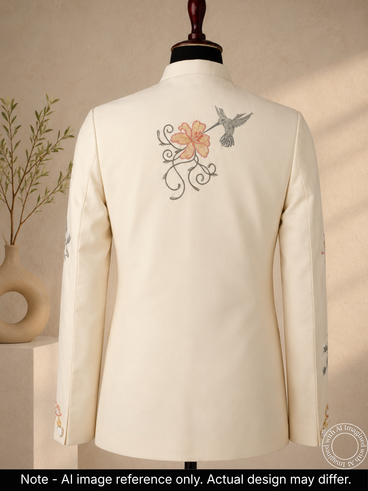 The Riwaayat - Unstitched Off White Jodhpuri Jacket Fabric For Men 22204
