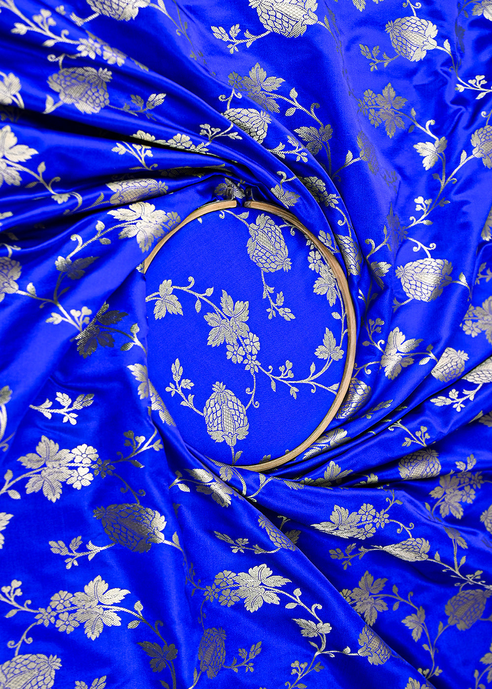 Royal-Blue-Banarasi-Brocade-Fabric-With-All-Over-Zari-Handloom-22228-close-view