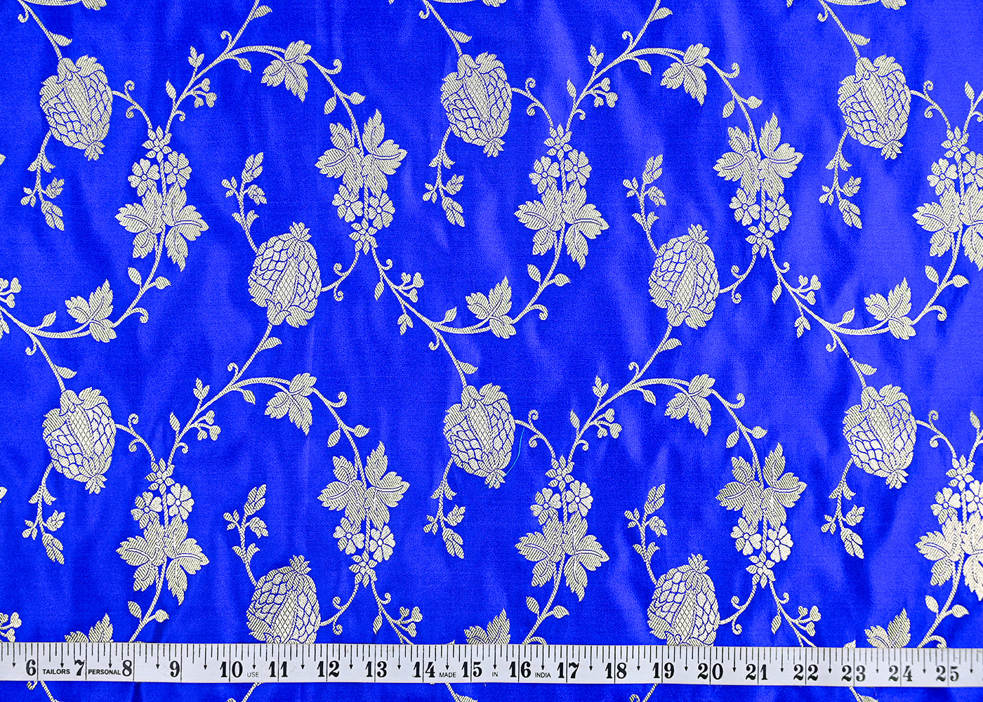 Royal-Blue-Banarasi-Brocade-Fabric-With-All-Over-Zari-Handloom-22228-measurement-view