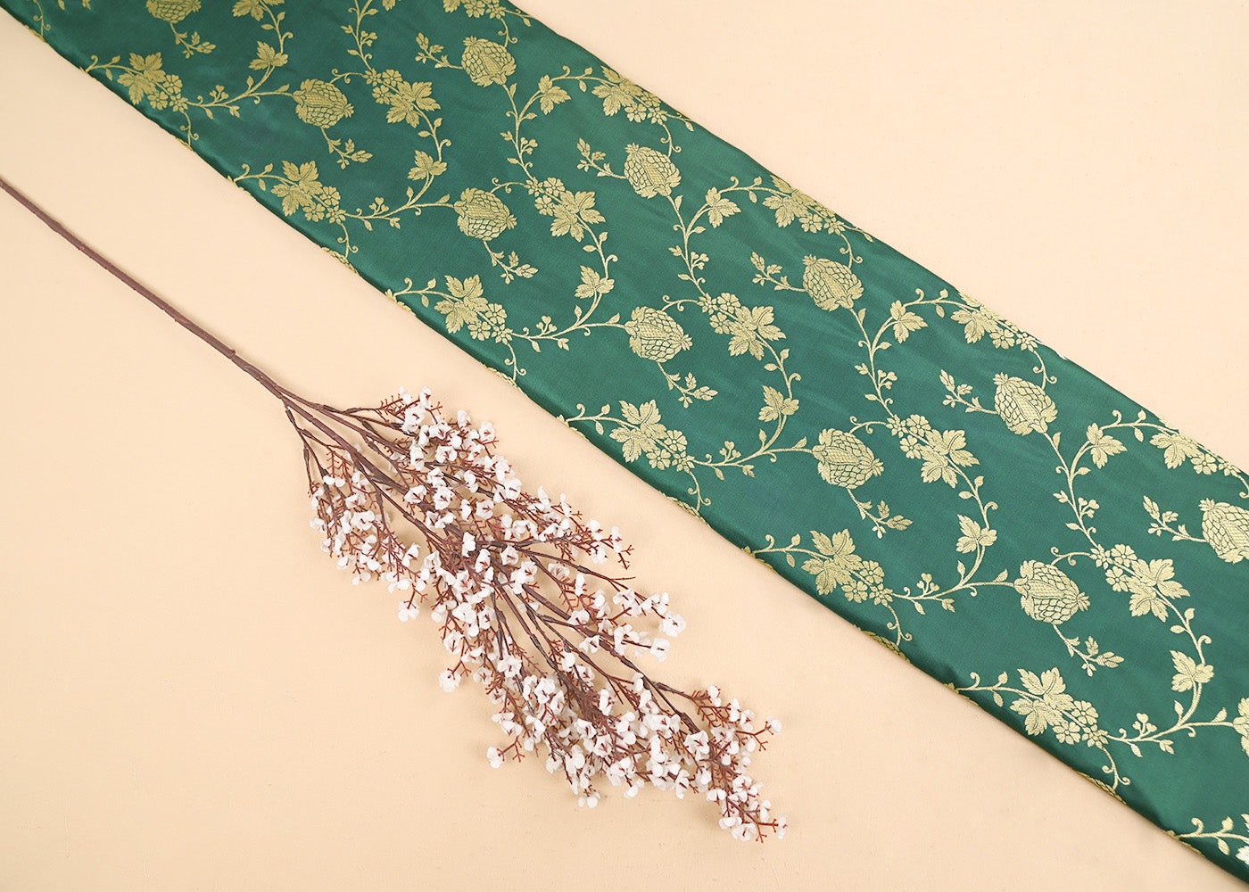 Teal-Banarasi-Brocade-Fabric-With-All-Over-Zari-Handloom-22229