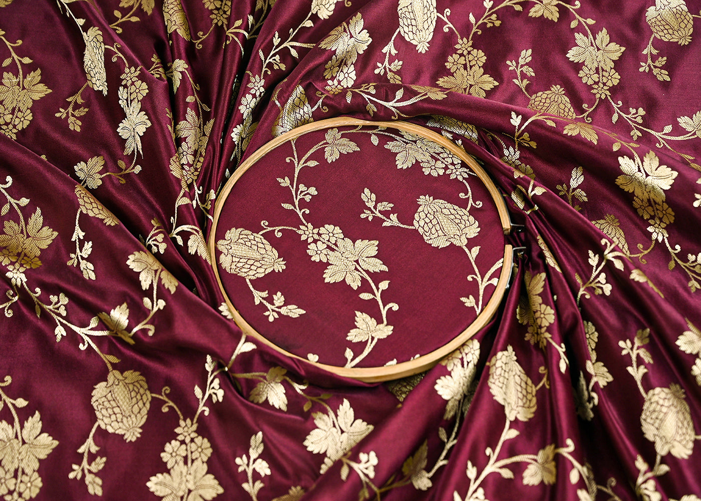 Wine-Banarasi-Brocade-Fabric-With-All-Over-Zari-Handloom-22230-close-view