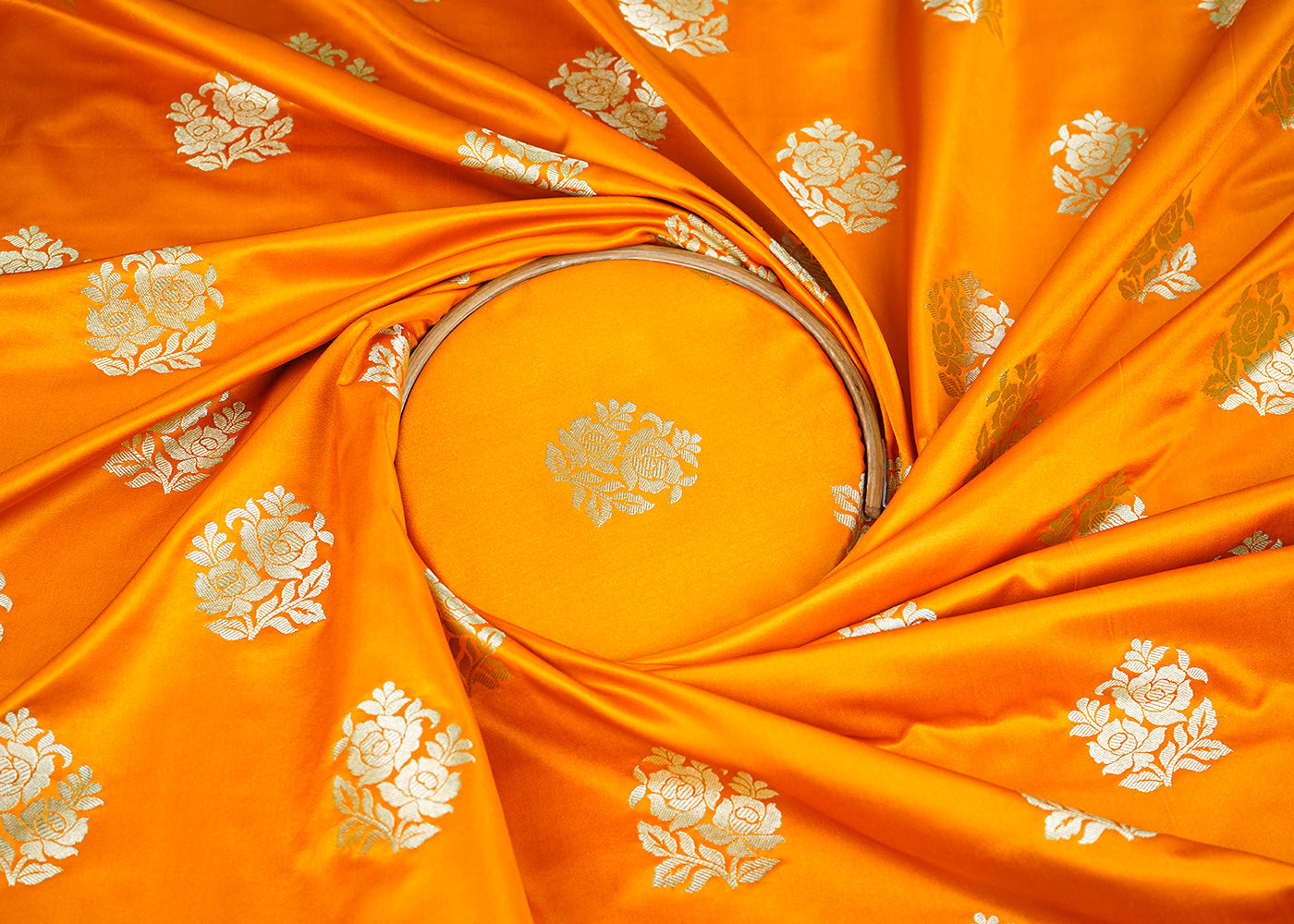 Mustard-Banarasi-Brocade-Fabric-With-Allover-Golden-Zari-Handloom-22235-close-view