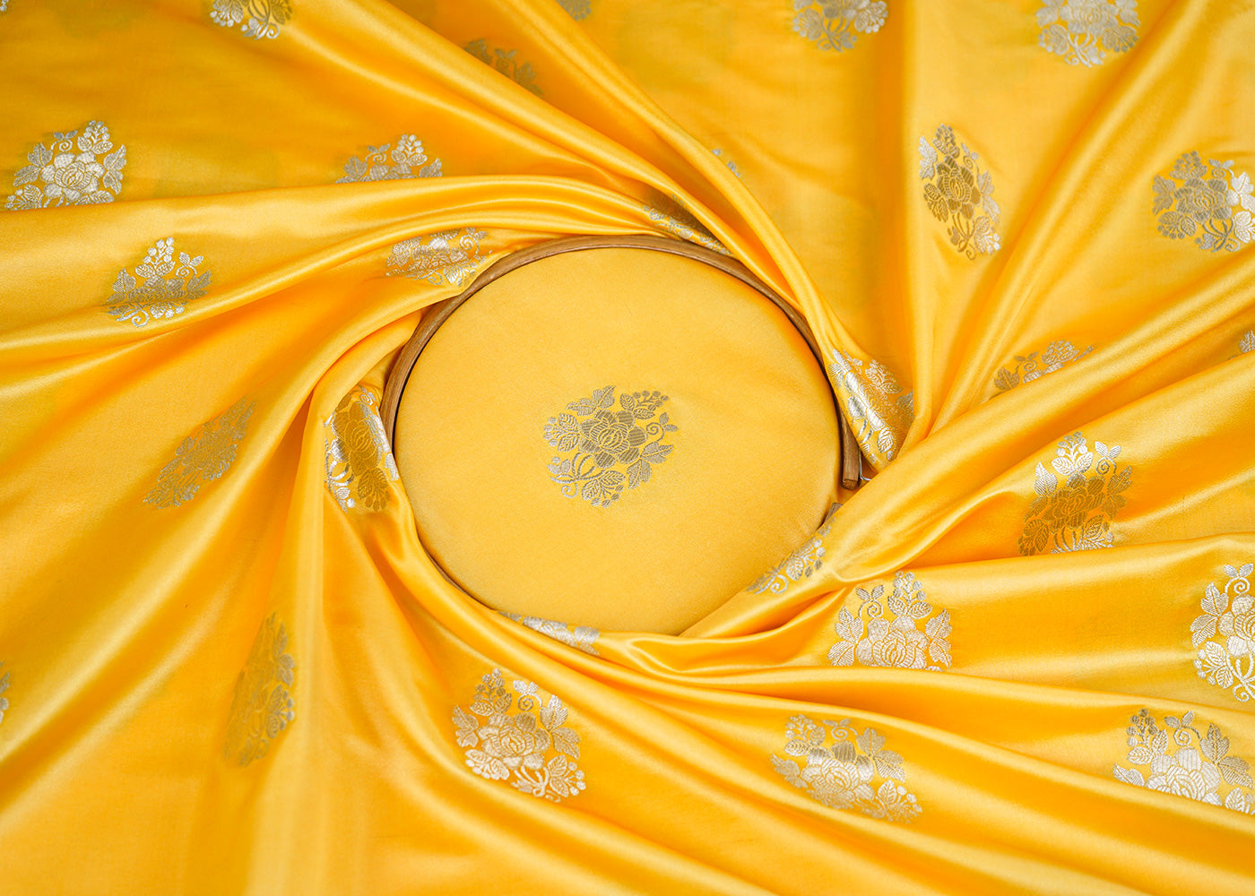 Yellow-Banarasi-Brocade-Fabric-With-Allover-Golden-Zari-Handloom-22247-close-view