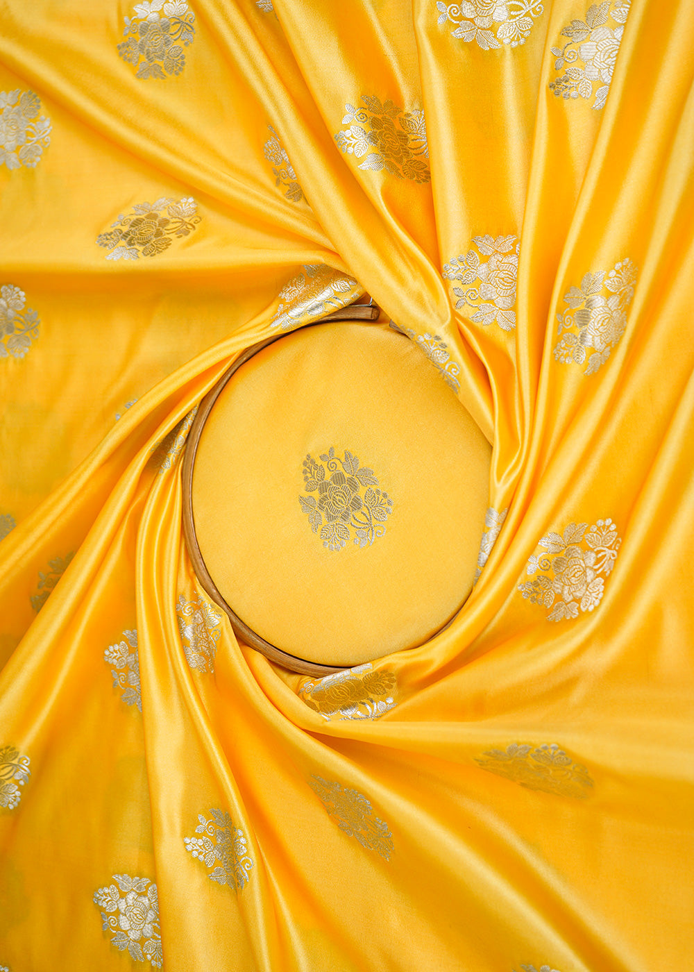Yellow-Banarasi-Brocade-Fabric-With-Allover-Golden-Zari-Handloom-22247-close-view