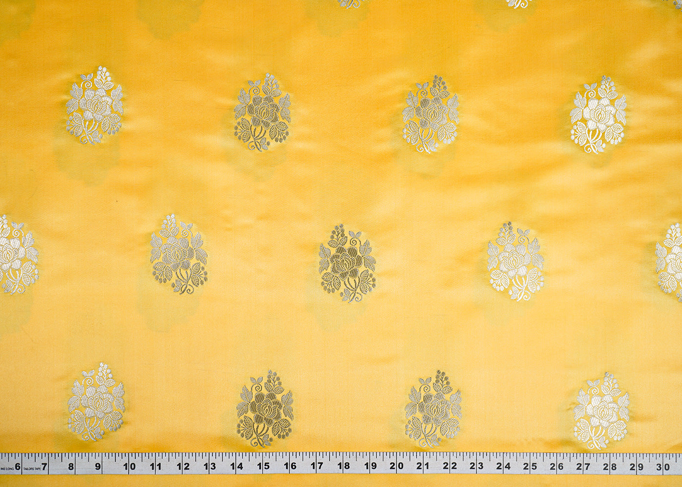 Yellow-Banarasi-Brocade-Fabric-With-Allover-Golden-Zari-Handloom-22247-measurement-view