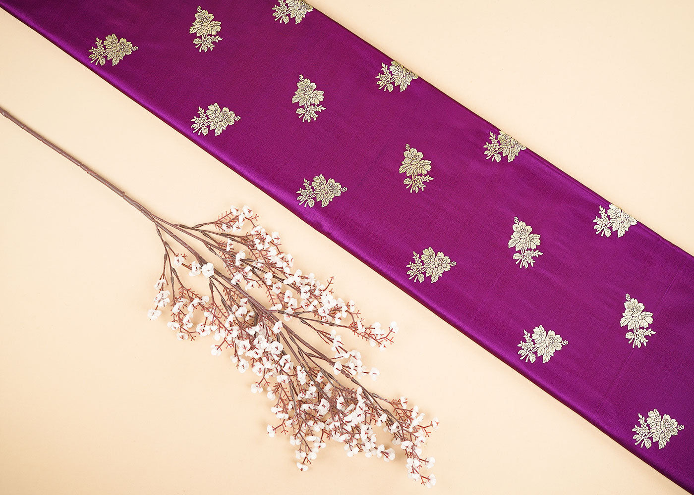 Purple-Banarasi-Brocade-Fabric-With-Allover-Zari-Handloom-22255