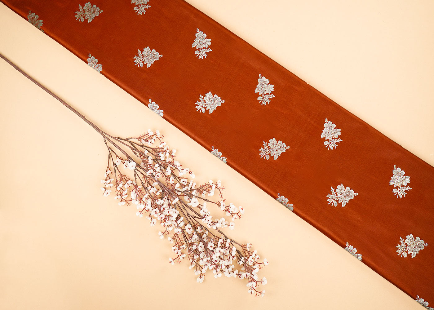 Brown-Banarasi-Brocade-Fabric-With-Allover-Zari-Handloom-22257