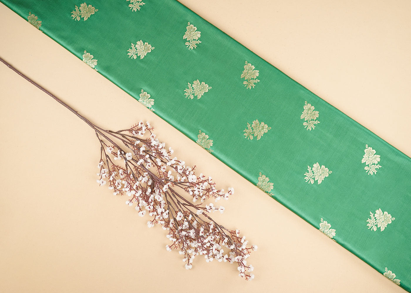 Sea-Green-Banarasi-Brocade-Fabric-With-Allover-Zari-Handloom-22265