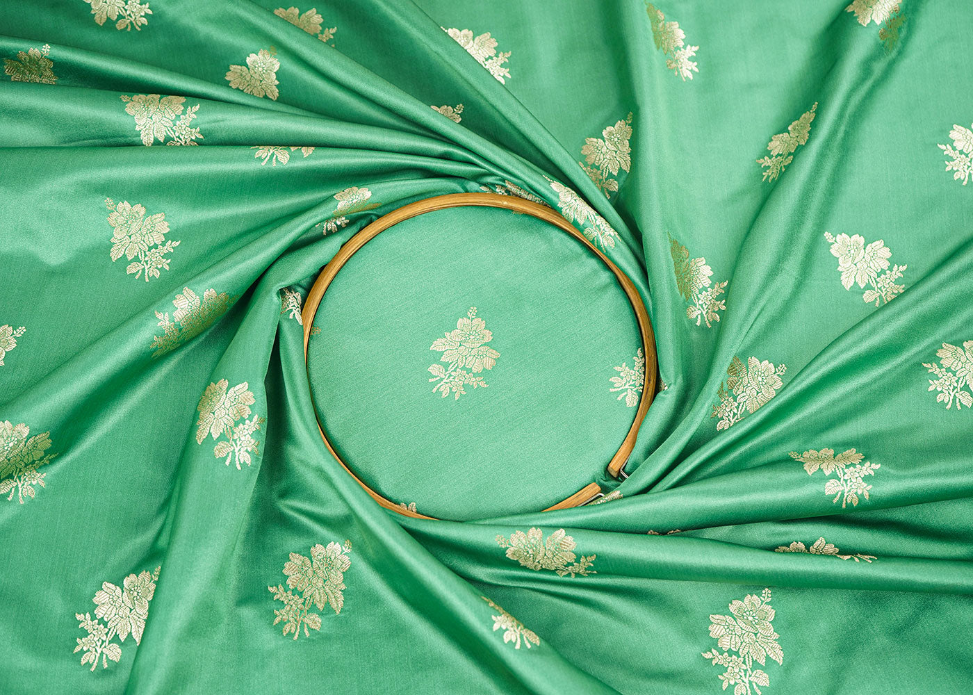 Sea-Green-Banarasi-Brocade-Fabric-With-Allover-Zari-Handloom-22265-close-view
