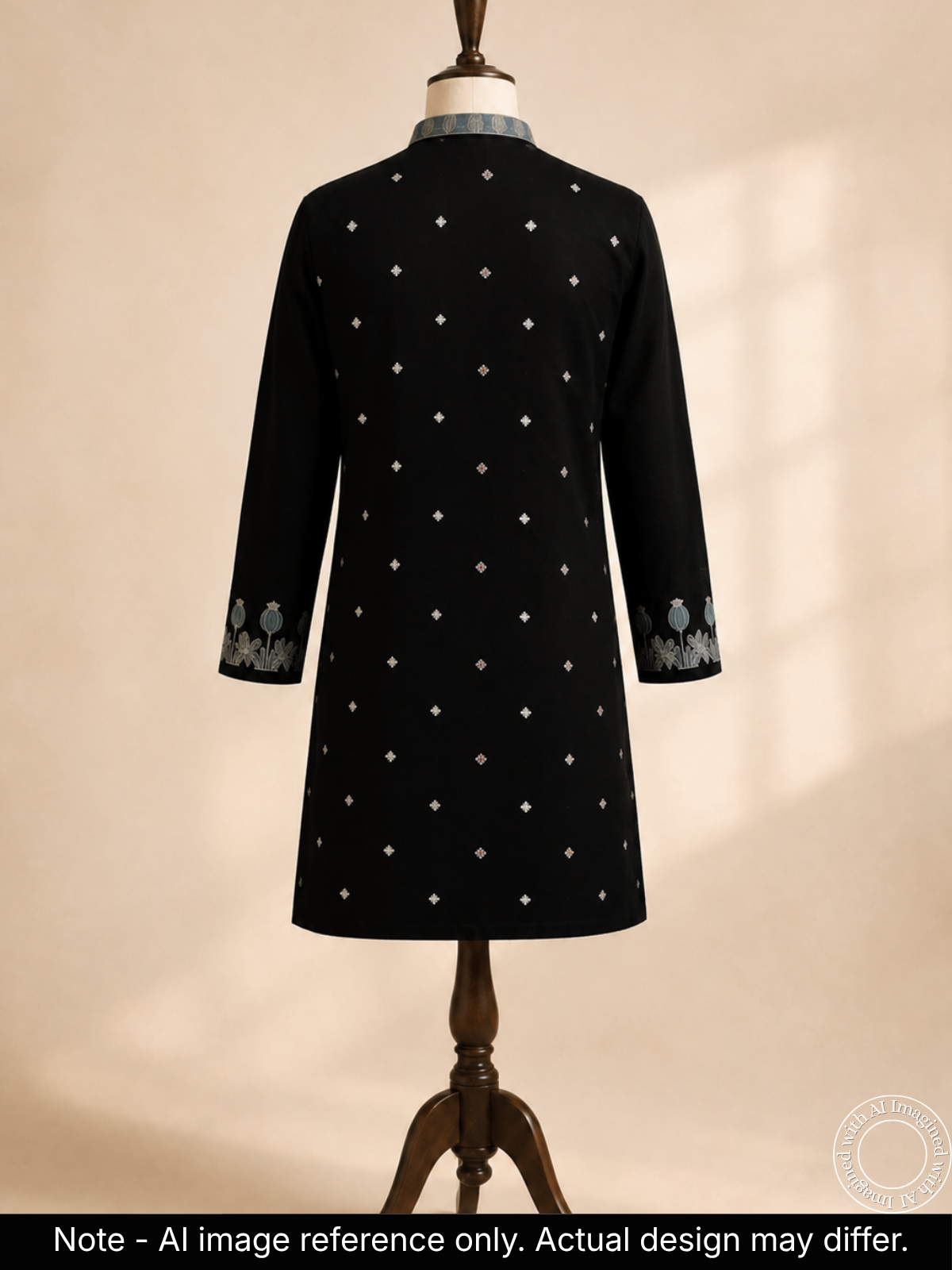 The Kohinoor - Unstitched Black Kurta Fabric For Men 22277