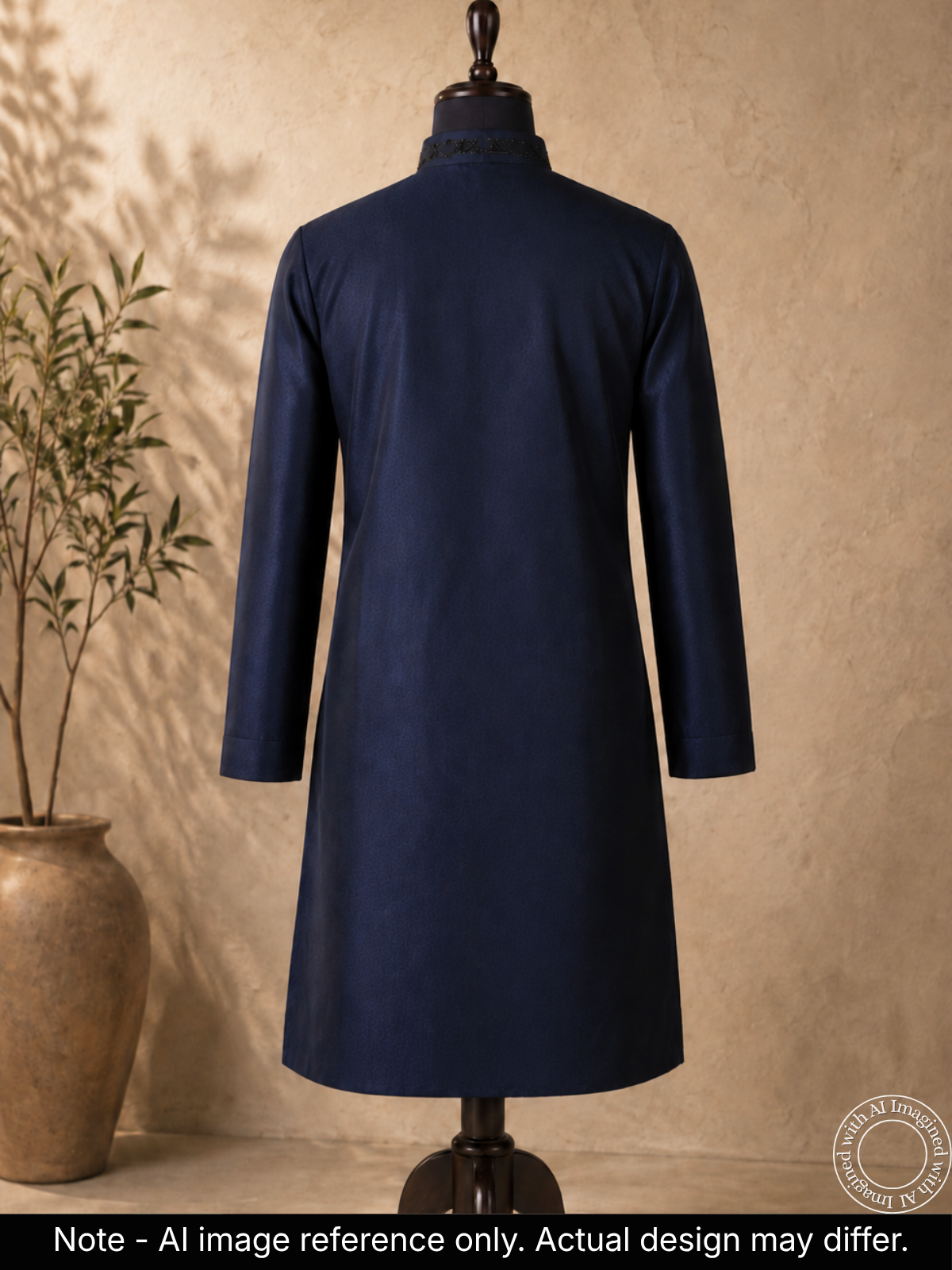 The Kohinoor - Unstitched Navy Blue Kurta Fabric For Men 22280