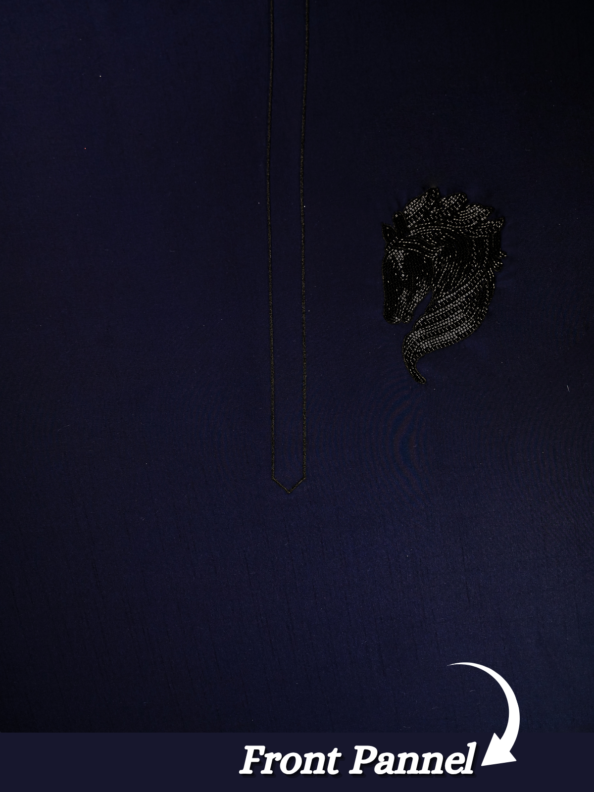 The Kohinoor - Unstitched Navy Blue Kurta Fabric For Men 22280