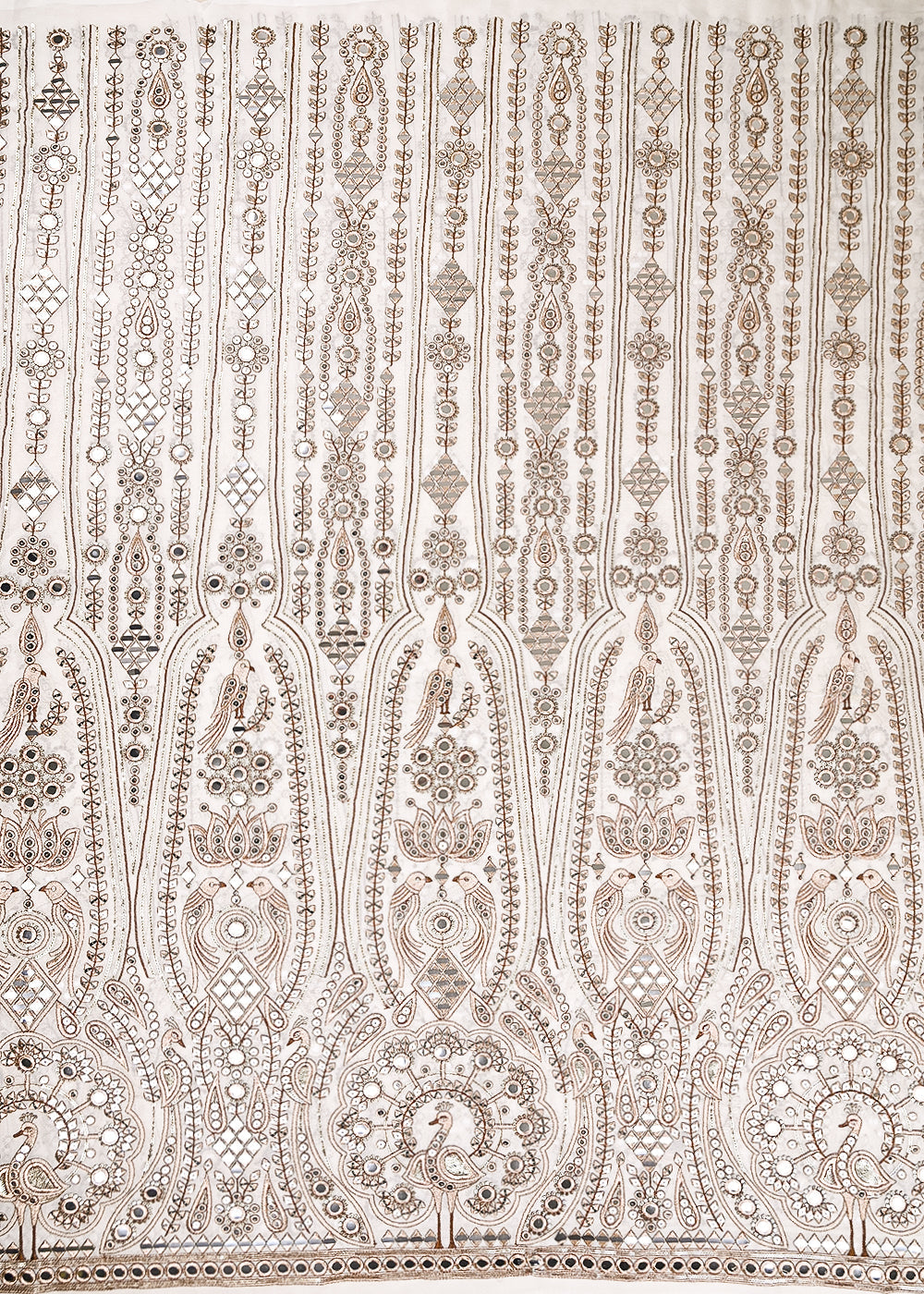 White-Dyeable-Georgette-Fabric-With-All-Over-Zari,-Sequins-And-Faux-Mirror-Work-With-Border-22284-measurment-view