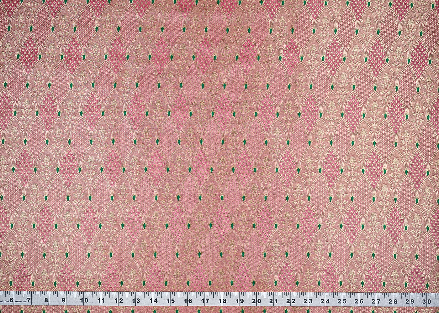 Pink-Banarasi-Brocade-Fabric-With-Allover-Thread-And-Golden-Zari-Handloom-22306-measurement-view