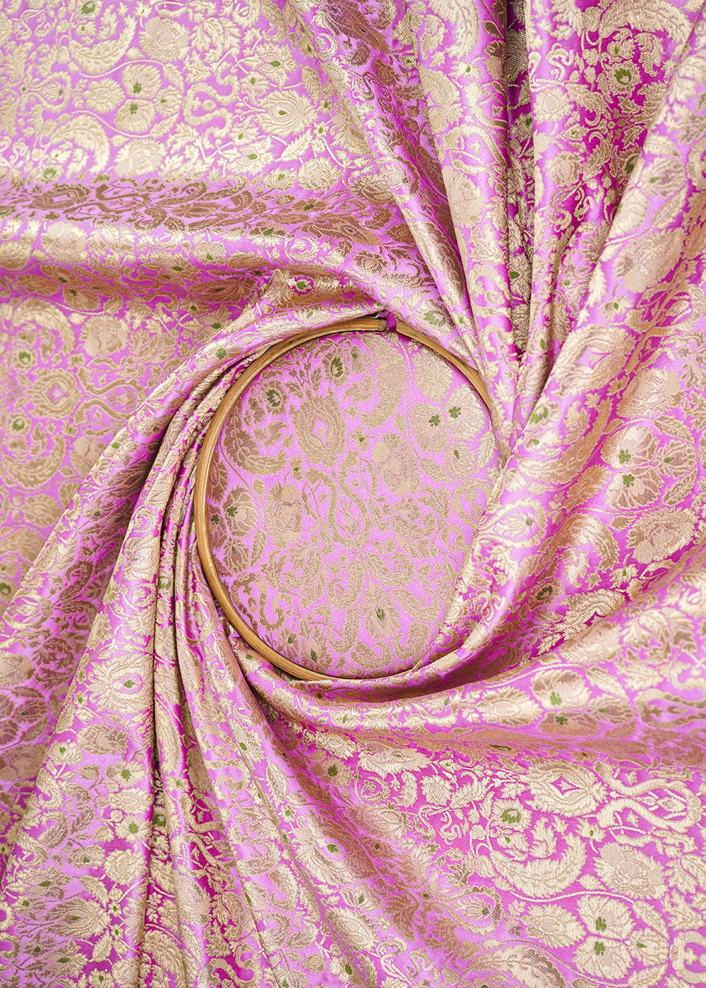 Purple-Banarasi-Brocade-Fabric-With-Allover-Thread-And-Zari-Handloom-22315-close-view