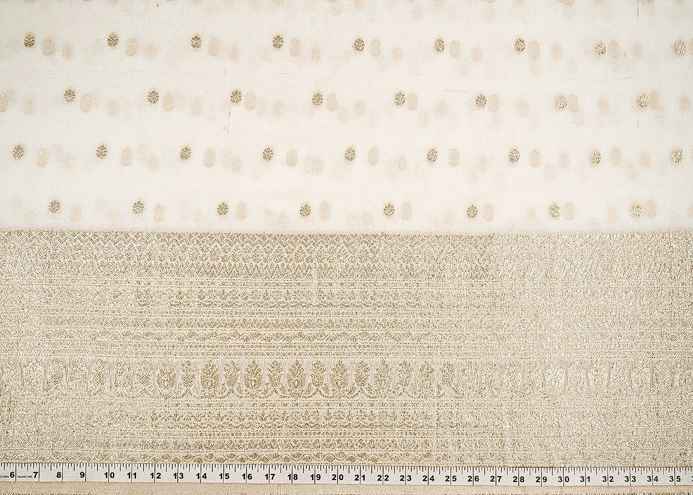 White-Dyeable-Georgette-Fabric-With-Allover-Zari-Handloom-With-One-Side-Border-22341-measurement-view