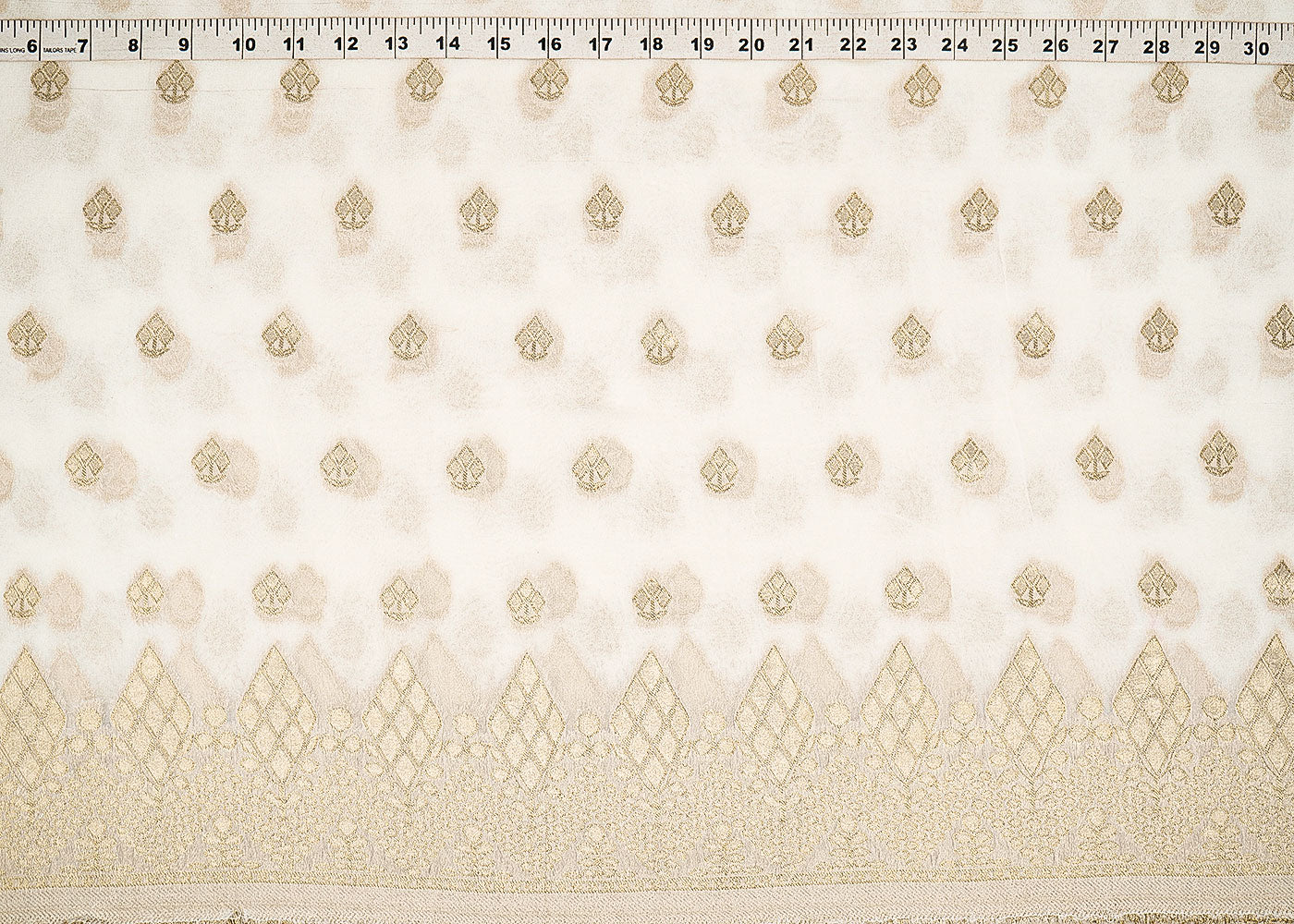 White-Dyeable-Georgette-Fabric-With-Allover-Zari-Handloom-With-One-Side-Border-22343-measurement-view