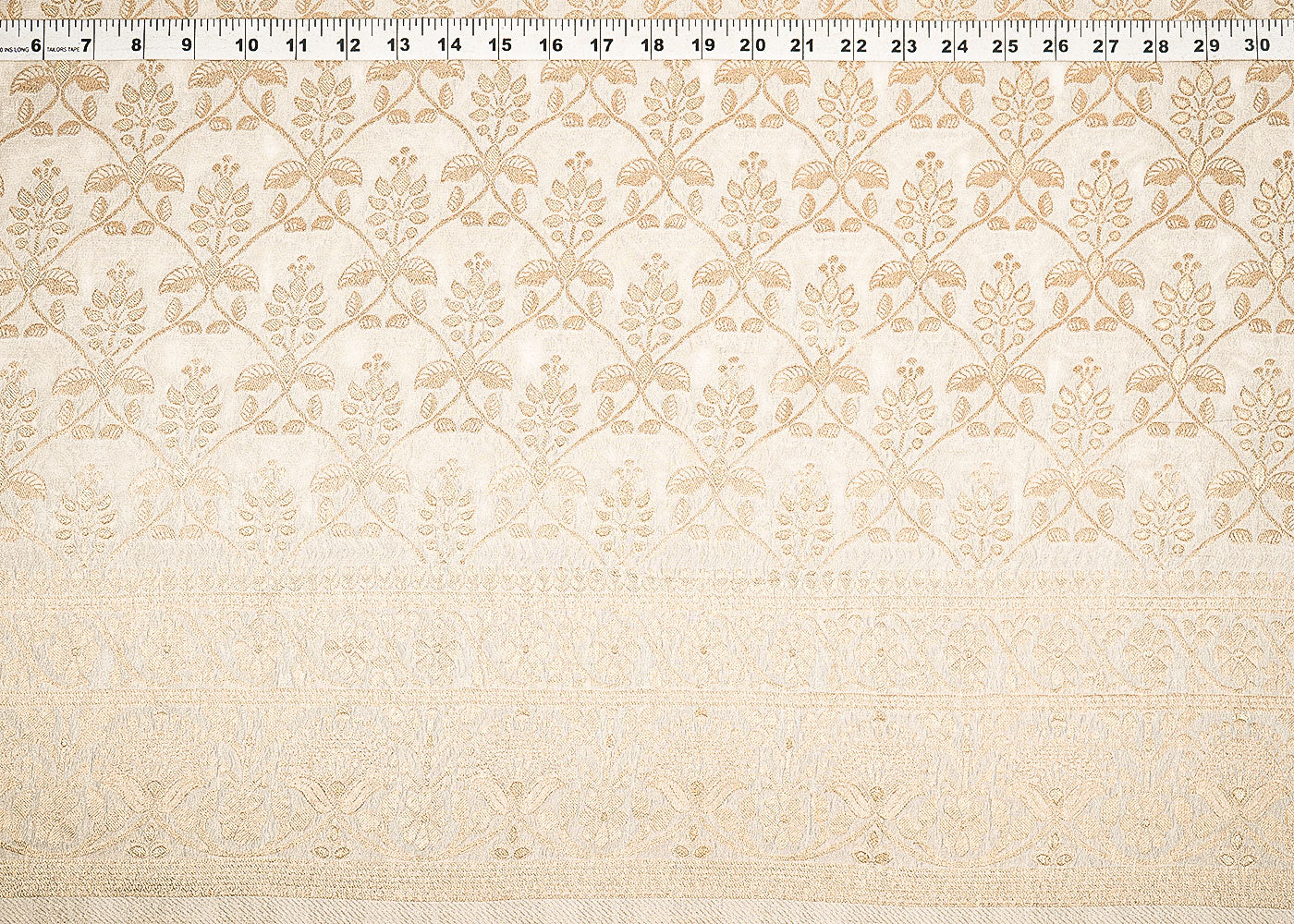 White-Dyeable-Georgette-Fabric-With-Allover-Zari-Handloom-With-One-Side-Border-22346-measurement-view