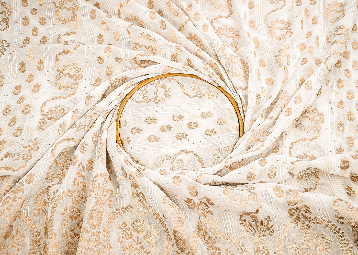 White-Dyeable-Georgette-Fabric-With-Allover-Thread-Sequins-And-Zari-Handloom-With-One-Side-Border-22347-close-view