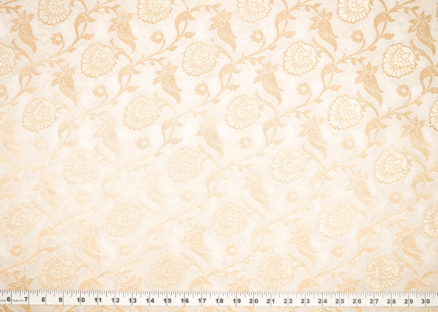 White-Dyeable-Georgette-Fabric-With-All-Over-Golden-Zari-Handloom-22352-measuerment-view