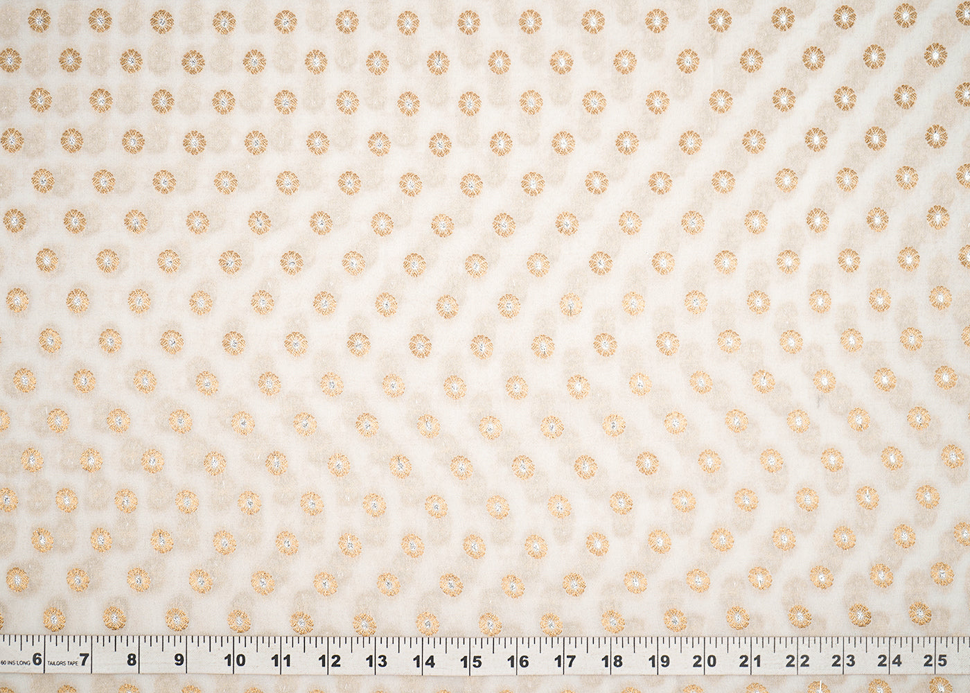 White-Dyeable-Georgette-Fabric-With-All-Over-Buti-Of-Gold-And-Silver-Zari-Handloom-22357-measurement-view