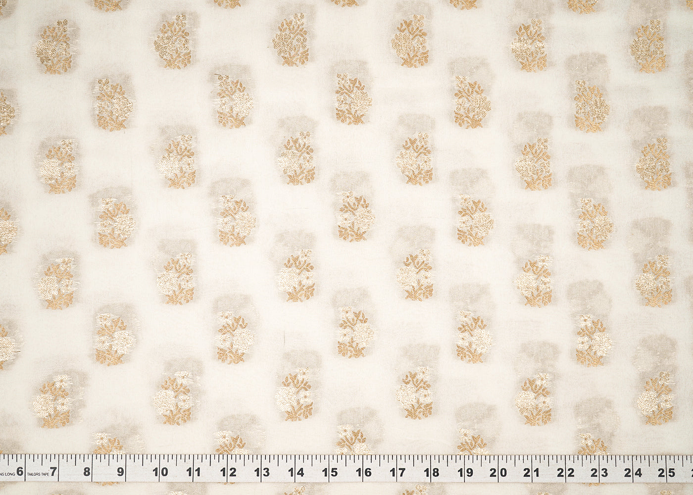 White-Dyeable-Georgette-Fabric-With-All-Over-Golden-Zari-Handloom-22362-measurement-view