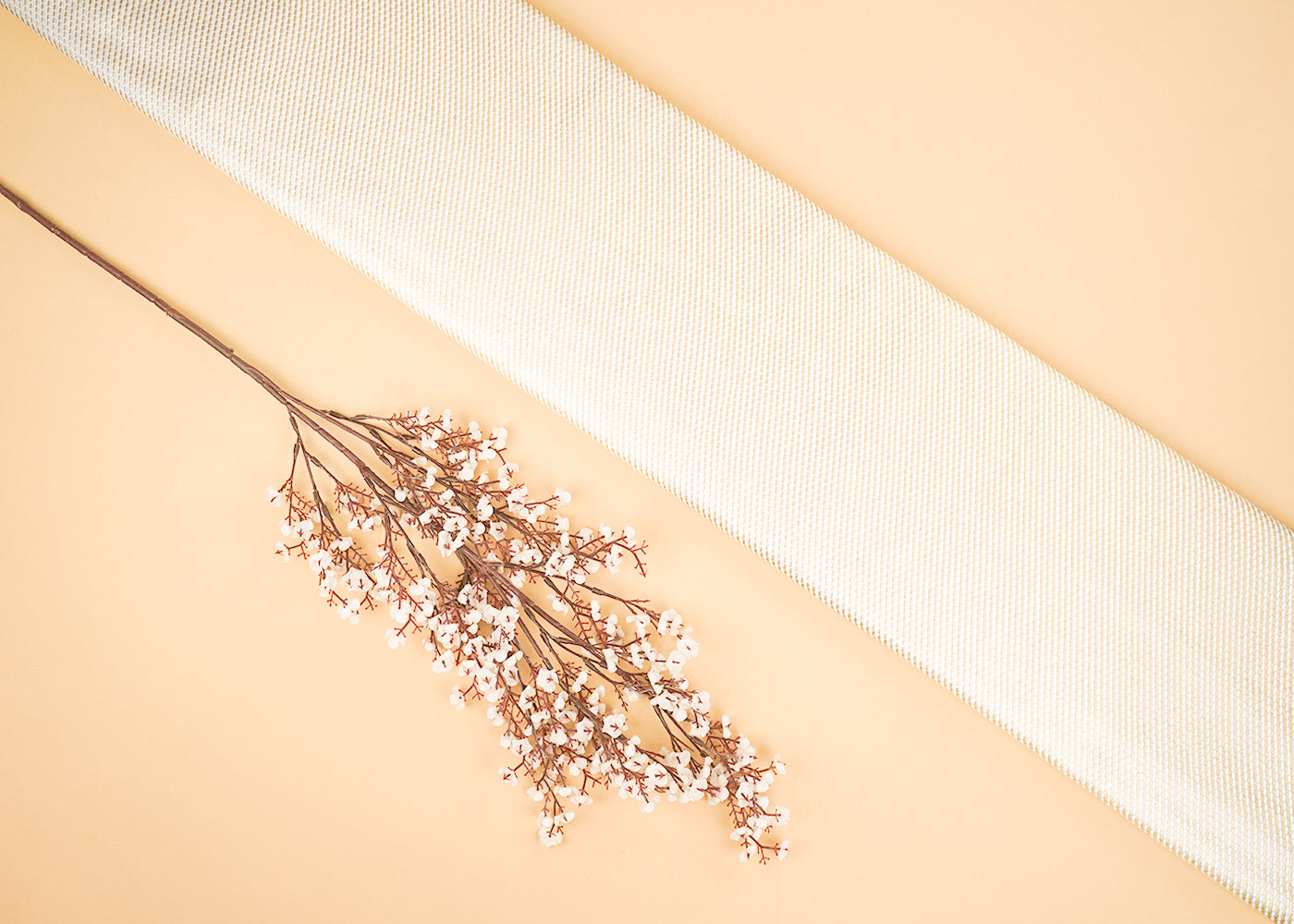 White Dyeable Chanderi Fabric With Allover Zari Handloom 22384