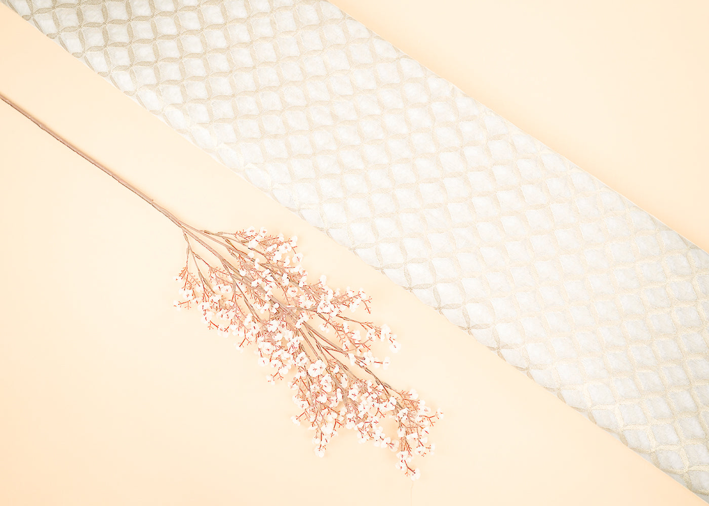 White Dyeable Chanderi Fabric With Allover Zari Handloom 22392