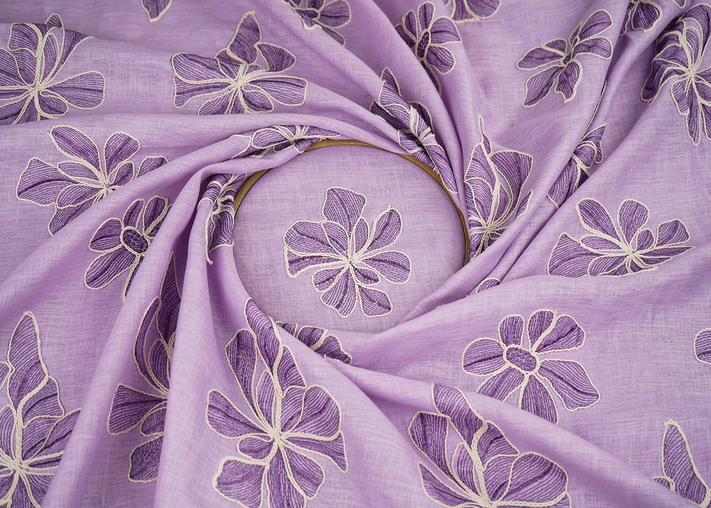 Lavender-Linen-Fabric-With-All-Over-Floral-Dori-And-Thread-Work-22395-close-view