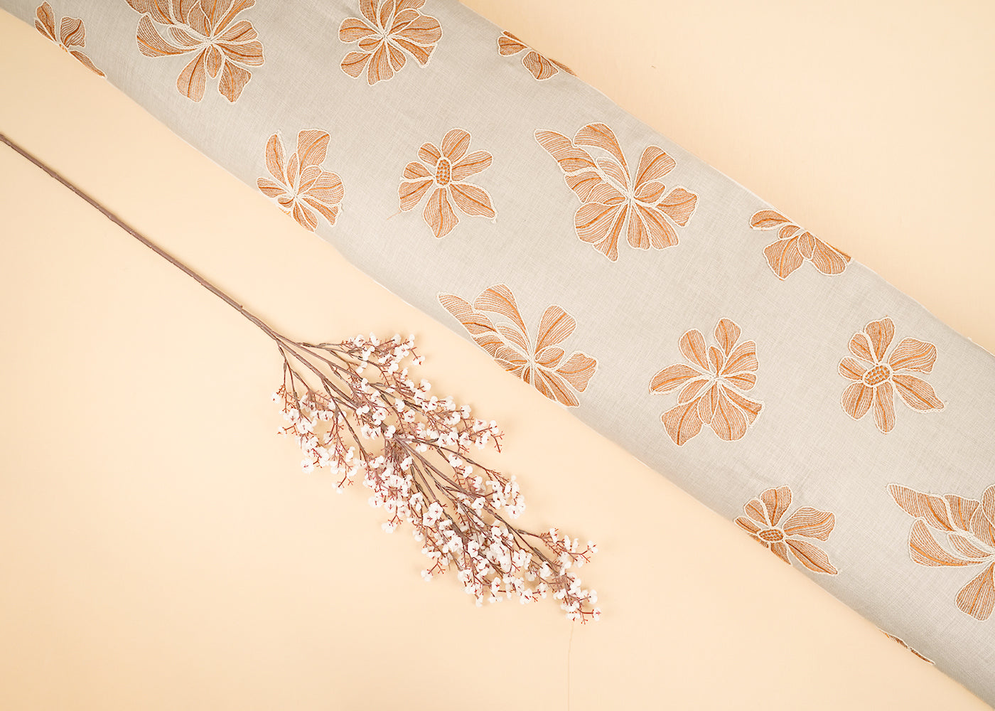 Cream-Linen-Fabric-With-All-Over-Floral-Dori-And-Thread-Work-22399