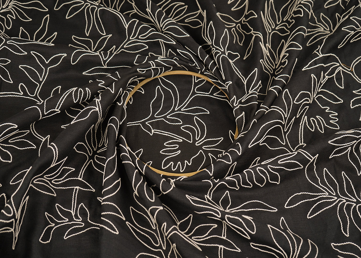 Black-Linen-Fabric-With-All-Over-Dori-And-Thread-Work-22400-close-view