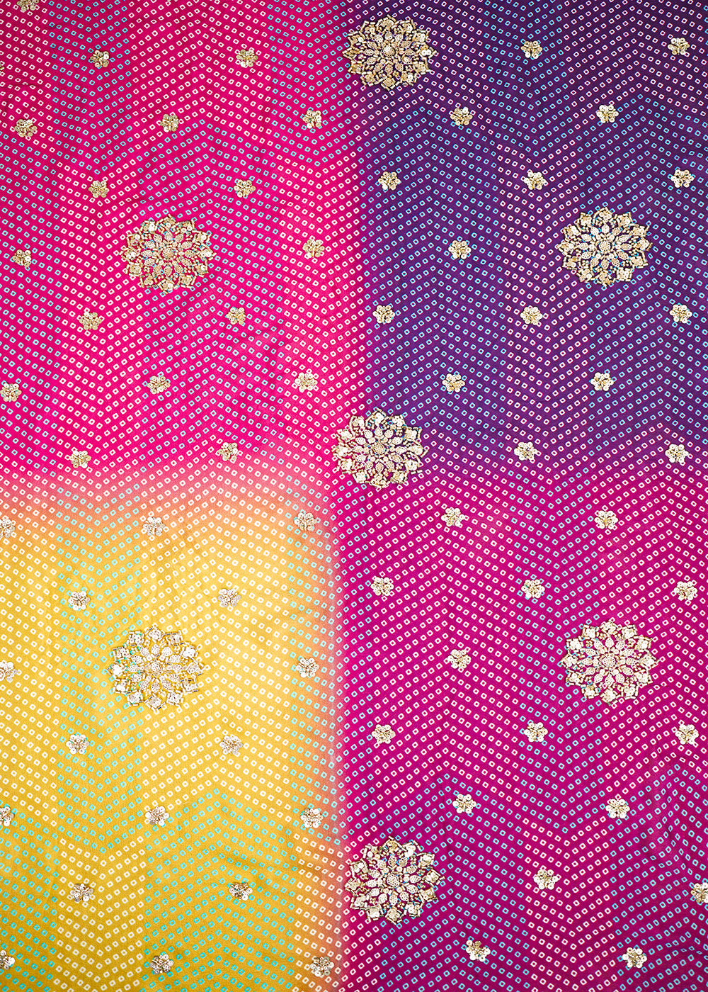 Multi-Color-Chinon-Chiffon-Fabric-With-All-Over-Bandhani-Print-Bead-Sequins-And-Katdana-Work-22420-design-view